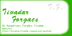tivadar forgacs business card